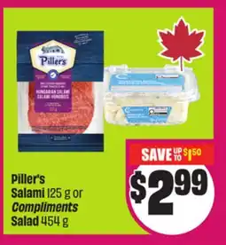 Chalo FreshCo Piller's Salami 125 g or Compliments Salad 454 g offer