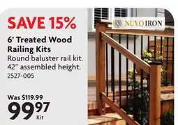 Home Hardware 6' Treated Wood Railing Kits offer