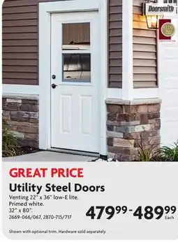 Home Hardware Utility Steel Doors offer