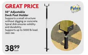 Home Hardware 50 Adjustable Deck Post Holder offer