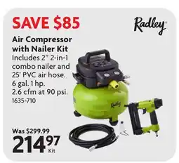 Home Hardware Air Compressor with Nailer Kit offer