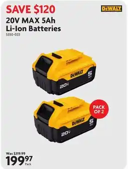 Home Hardware 20V MAX 5Ah Li-Ion Batteries offer