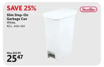 Home Hardware Slim Step-On Garbage Can offer
