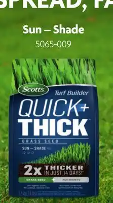 Home Hardware Sun–Shade Quick + Thick Grass Seed offer