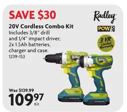 Home Hardware 20V Cordless Combo Kit offer
