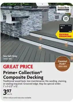 Home Hardware Prime+ Collection Composite Decking Coconut Husk offer