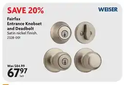 Home Hardware Fairfax Entrance Knobset and Deadbolt offer