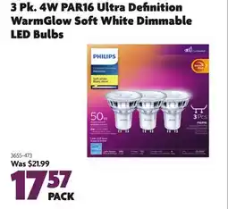 Home Hardware 3 Pk. 4W PAR16 Ultra Definition WarmGlow Soft White Dimmable LED Bulbs offer