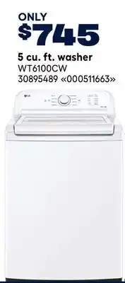 RONA LG 5 cu. ft. washer offer