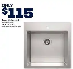 RONA VALU+ Single kitchen sink 20 X 20 X 8 offer