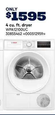 RONA BOSCH 4 cu. ft. dryer offer