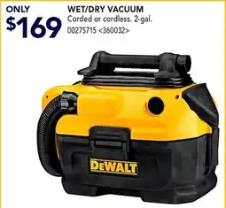 RONA DEWALT WET/DRY VACUUM offer
