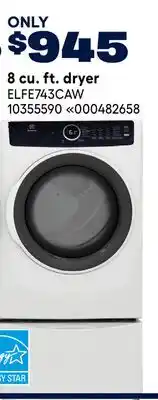 RONA ENERGY STAR 8 cu. ft. dryer offer