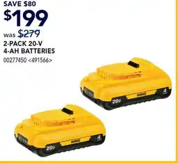 RONA 2-PACK 20-V 4-AH BATTERIES offer