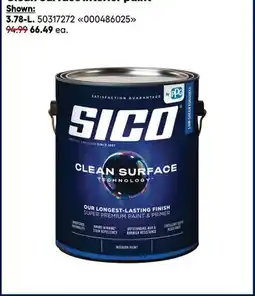 RONA all sizes of SICO 3.78-L. Clean Surface interior paint offer