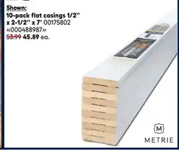 RONA METRIE 10-pack flat casings 1/2 x 2-1/2 x 7' contemporain baseboard builder packs offer