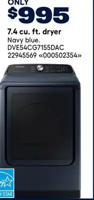 RONA SAMSUNG 7.4 cu. ft. dryer offer