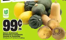 FreshCo Acorn, Buttercup, Butternut or Spaghetti Squash or Rutabaga Product of Ontario 2.18/kg offer