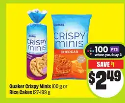 FreshCo Quaker Crispy Minis 100 g or Rice Cakes 127-199 g offer