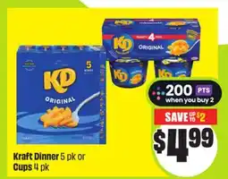 FreshCo Kraft Dinner 5 pk or Cups 4 pk offer