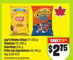 FreshCo Lay's Potato Chips 177-235 g Cheetos 170-285g Sunchips 205g Frito Lay Cannisters 102-145 g offer