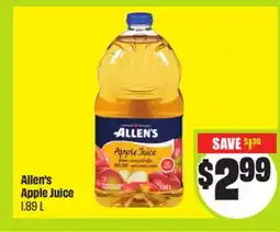 FreshCo Allen's Apple Juice 1.89 L offer