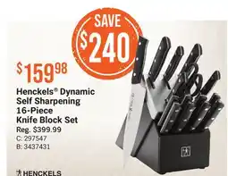 Cabela's Henckels Dynamic Self Sharpening 16-Piece Knife Block Set offer
