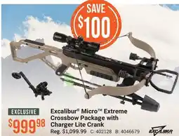 Cabela's Excalibur Micro Extreme Crossbow Package with Charger Crank offer
