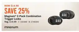 Cabela's Magnum 2-Pack Combination Trigger Locks offer
