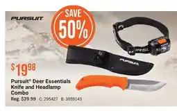 Cabela's Pursuit Deer Essentials Knife and Headlamp Combo offer