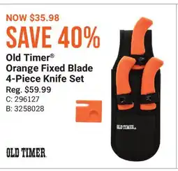 Cabela's Old Timer Orange Fixed Blade 4-Piece Knife Set offer