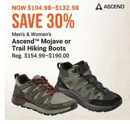Cabela's Men's & Women's Ascend Mojave or Trail Hiking Boots offer