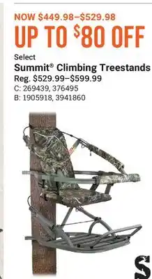 Cabela's Select Summit Climbing Treestands offer