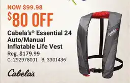 Cabela's Cabela's Essential 24 Auto/Manual Inflatable Life Vest offer