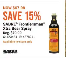 Cabela's SABRE Frontiersman Xtra Bear Spray offer