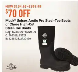 Cabela's Muck Unisex Arctic Pro Steel-Toe Boots or Chore High-Cut Steel-Toe Boots offer