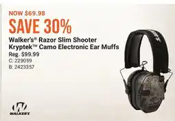Cabela's Walker's Razor Slim Shooter Kryptek Camo Electronic Ear Muffs offer