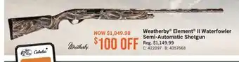 Cabela's Weatherby Element II Waterfowler Semi-Automatic Shotgun offer