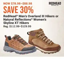 Cabela's RedHead Men's Overland III Hikers or Natural Reflections Women's Skyline XT Hikers offer