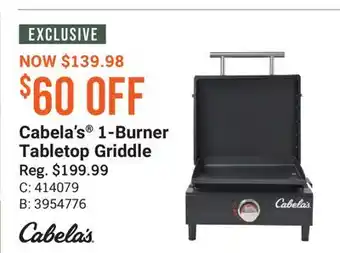 Cabela's Cabela's 1-Burner Tabletop Griddle offer