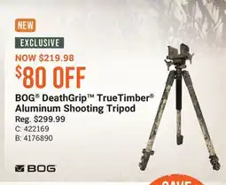 Cabela's BOG DeathGrip TrueTimber Aluminum Shooting Tripod offer