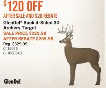 Cabela's GlenDel Buck 4-Sided 3D Archery Target offer