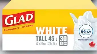 Wholesale Club WHITE TALL, 45L WITH FEBREZE, 30 BAGS offer