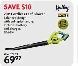 Home Hardware 20V Cordless Leaf Blower offer