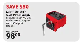 Home Hardware M18 TOP-OFF 175W Power Supply offer