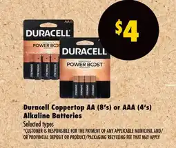 Wholesale Club COPPERTOP AA, (8'S) OR AAA, (4'S) ALKALINE BATTERIES offer