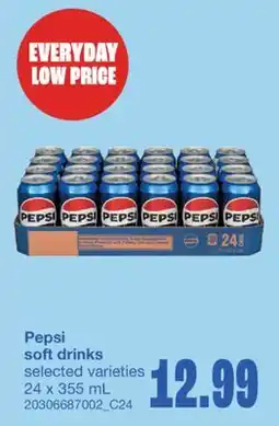 Wholesale Club PEPSI SOFT DRINKS, 24 X 355 ML offer
