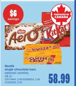 Wholesale Club SINGLE CHOCOLATE BARS, 48 CT offer