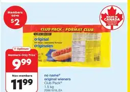 Wholesale Club ORIGINAL WIENERS, 1.5 kg offer