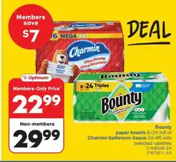 Wholesale Club PAPER TOWELS 8=24 ROLL OR BATHROOM TISSUE 24=96 ROLLS offer